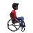 Man In Manual Wheelchair Facing Right: Dark Skin Tone