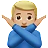 Man Gesturing No: Medium-Light Skin Tone
