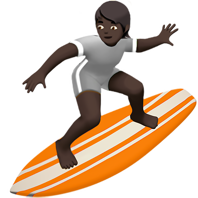 Person Surfing: Dark Skin Tone