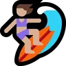 Woman Surfing: Medium Skin Tone Emoji 🏄🏽‍♀️ image - Microsoft Windows 10 Segoe UI Emoji style