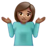 Person Shrugging: Medium Skin Tone Emoji 🤷🏽 image - WhatsApp style