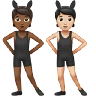 People With Bunny Ears: Medium-Dark Skin Tone, Light Skin Tone Emoji 🧑🏾‍🐰‍🧑🏻 image - Apple style