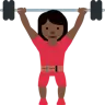 Woman Lifting Weights: Dark Skin Tone Emoji 🏋🏿‍♀️ image - Twitter / X (Twemoji) style