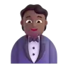 Person In Tuxedo: Medium-Dark Skin Tone Emoji 🤵🏾 image - Microsoft 3D Fluent style