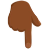 Backhand Index Pointing Down: Medium-Dark Skin Tone Emoji 👇🏾 image - Facebook Messenger (2016) style