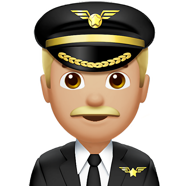 Man Pilot: Medium-Light Skin Tone