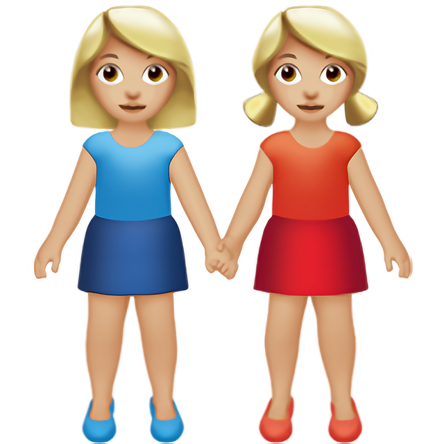 Women Holding Hands: Medium-Light Skin Tone