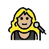 Woman Singer: Medium-Light Skin Tone Emoji 👩🏼‍🎤 image - OpenMoji style