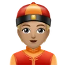 Person With Skullcap: Medium-Light Skin Tone Emoji 👲🏼 image - Huawei Harmony OS style