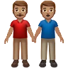 Men Holding Hands: Medium Skin Tone Emoji 👬🏽 image - Apple style