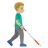 Man With White Cane Facing Right: Medium-Light Skin Tone