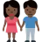 Woman And Man Holding Hands: Dark Skin Tone