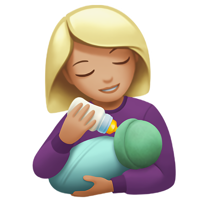 Woman Feeding Baby: Medium-Light Skin Tone