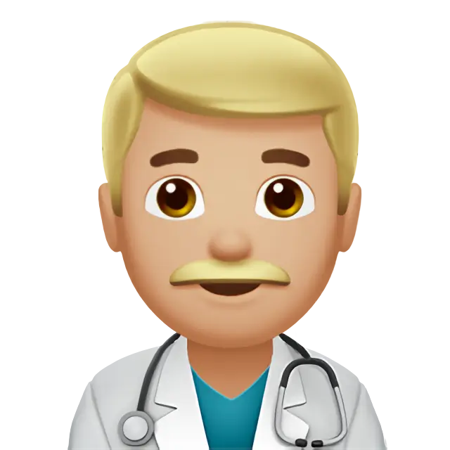 Man Health Worker: Medium-Light Skin Tone