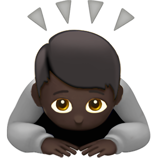 Person Bowing: Dark Skin Tone