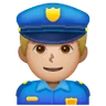 Man Police Officer: Medium-Light Skin Tone Emoji 👮🏼‍♂️ image - Samsung style