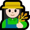 Woman Farmer: Light Skin Tone Emoji 👩🏻‍🌾 image - Microsoft Windows 10 Segoe UI Emoji style