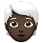 Person: Dark Skin Tone, White Hair