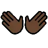 Open Hands: Dark Skin Tone Emoji 👐🏿 image - OpenMoji style