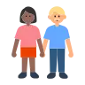 Woman And Man Holding Hands: Medium-Dark Skin Tone, Medium-Light Skin Tone Emoji 👩🏾‍🤝‍👨🏼 image - Tossface style
