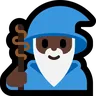 Man Mage: Dark Skin Tone Emoji 🧙🏿‍♂️ image - Microsoft Windows 10 Segoe UI Emoji style