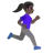 Woman Running Facing Right: Dark Skin Tone
