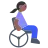 Woman In Manual Wheelchair: Medium-Dark Skin Tone