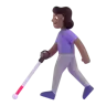 Woman With White Cane: Medium-Dark Skin Tone Emoji 👩🏾‍🦯 image - Microsoft 3D Fluent style