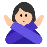Woman Gesturing No: Light Skin Tone Emoji 🙅🏻‍♀️ image - Tossface style