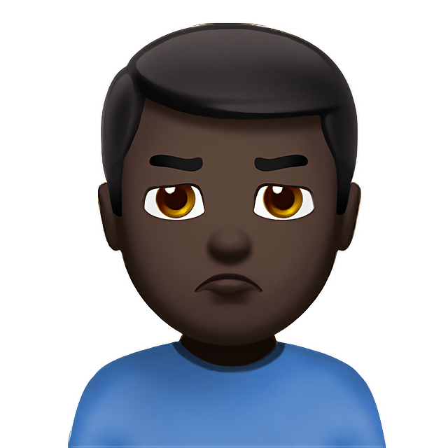 Man Pouting: Dark Skin Tone