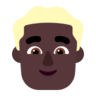 Man: Dark Skin Tone, Blond Hair Emoji 👱🏿‍♂️ image - Microsoft Classic 2D style
