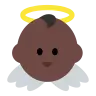 Baby Angel: Dark Skin Tone Emoji 👼🏿 image - Tossface style
