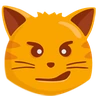 Face de chat avec sourire sarcastique Emoji 😼 image - Facebook Messenger (2016) style