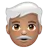 Man: Medium Skin Tone, White Hair