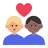 Couple With Heart: Man, Man, Medium-Light Skin Tone, Medium-Dark Skin Tone