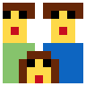 Family: Man, Man, Girl Emoji 👨‍👨‍👧 image - SerenityOS style