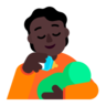 Person Feeding Baby: Dark Skin Tone Emoji 🧑🏿‍🍼 image - Microsoft Classic 2D style