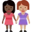 Women Holding Hands: Dark Skin Tone, Medium Skin Tone
