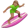 Woman Surfing: Medium Skin Tone Emoji 🏄🏽‍♀️ image - Apple style