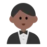 Man In Tuxedo: Medium-Dark Skin Tone Emoji 🤵🏾‍♂️ image - Tossface style