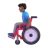Man In Manual Wheelchair: Medium-Dark Skin Tone