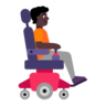 Person In Motorized Wheelchair Facing Right: Dark Skin Tone Emoji 🧑🏿‍🦼‍➡️ image - Microsoft Classic 2D style