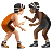 People Wrestling: Light Skin Tone, Medium-Dark Skin Tone