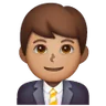 Man Office Worker: Medium Skin Tone Emoji 👨🏽‍💼 image - Samsung style