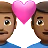 Couple With Heart: Man, Man, Medium Skin Tone, Medium-Dark Skin Tone