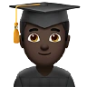 Man Student: Dark Skin Tone Emoji 👨🏿‍🎓 image - Apple style