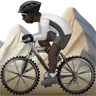 Person Mountain Biking: Dark Skin Tone Emoji 🚵🏿 image - Apple style