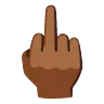 Middle Finger: Medium-Dark Skin Tone Emoji 🖕🏾 image - Google Noto Color Animated style