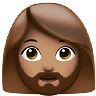Woman: Medium Skin Tone, Beard Emoji 🧔🏽‍♀️ image - Apple style
