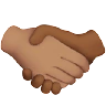 Handshake: Medium Skin Tone, Medium-Dark Skin Tone Emoji 🫱🏽‍🫲🏾 image - Apple style